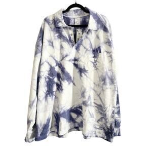 ADIDAS All SZN Purple Tie-Dye Fleece Wash Shirt Quarter-Snap Pullover 2X NWT